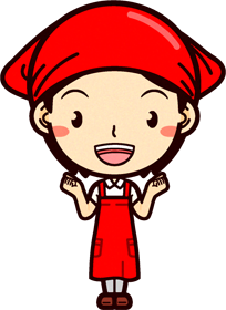 女性スーパーマーケットの店員イラスト/ガッツポーズ2ト