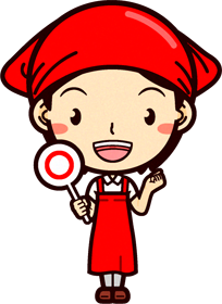 女性スーパーマーケットの店員イラスト/正解です