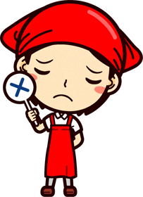 女性スーパーマーケットの店員イラスト/間違いです