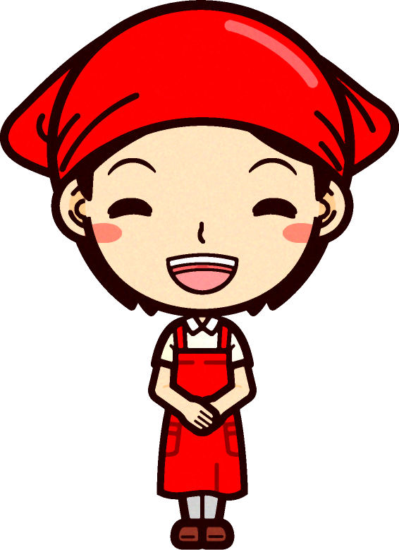 女性スーパーマーケットの店員イラスト/ほほ笑む