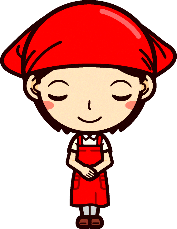 女性スーパーマーケットの店員イラスト/お辞儀をする