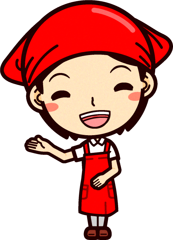 女性スーパーマーケットの店員イラスト/案内する