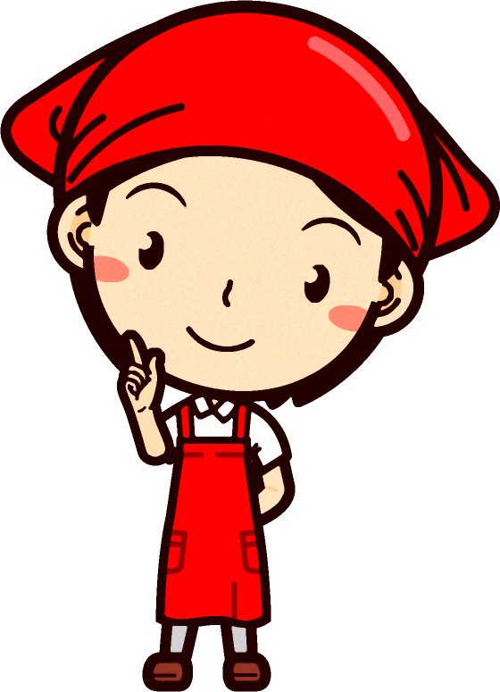 女性スーパーマーケットの店員イラスト/ポイントです