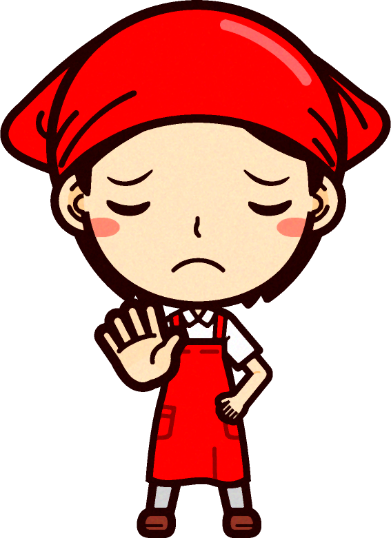 女性スーパーマーケットの店員イラスト/お待ちください