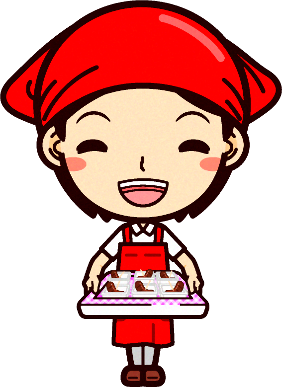 女性スーパーマーケットの店員イラスト/試食を勧める