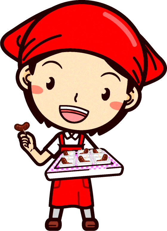 女性スーパーマーケットの店員イラスト/試食を勧める2