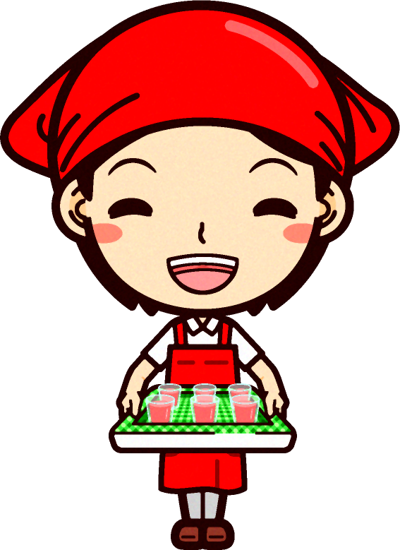 女性スーパーマーケットの店員イラスト/試飲を勧める3