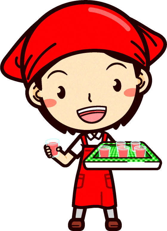 女性スーパーマーケットの店員イラスト/試飲を進める4
