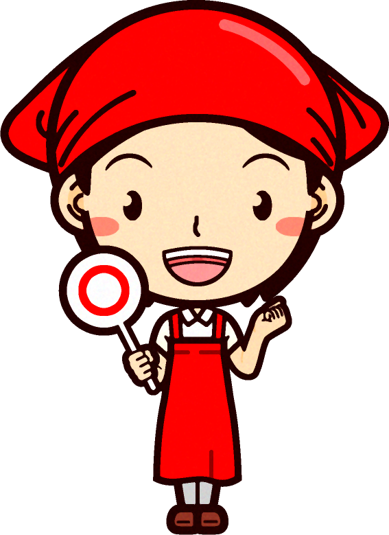 女性スーパーマーケットの店員イラスト/正解です