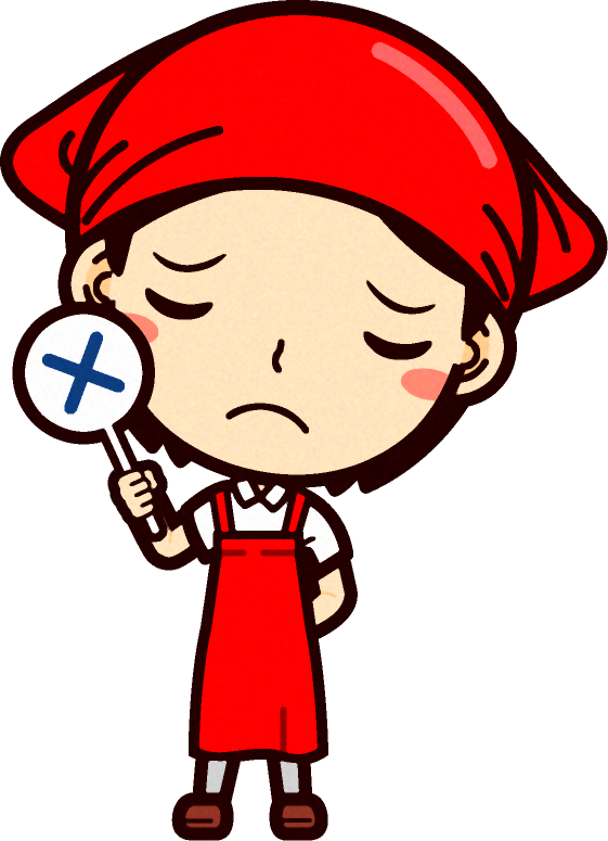 女性スーパーマーケットの店員イラスト/間違いです