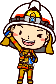 消防士イラスト/ガッツポーズ