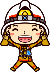 消防士イラスト/飛び上がって喜ぶ