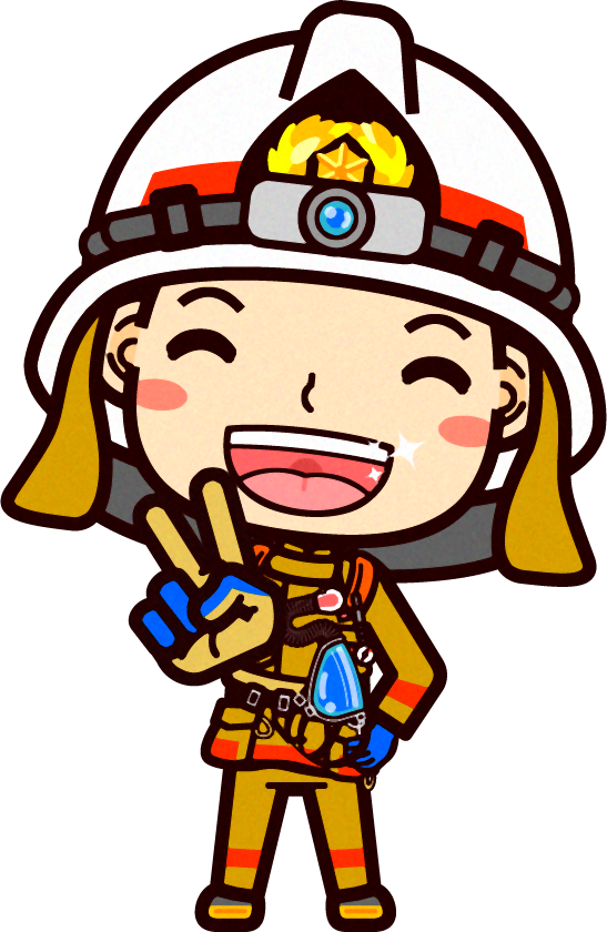 消防士イラスト/ブイサイン