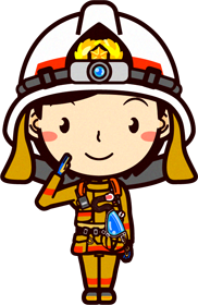 女性の消防士イラスト/敬礼
