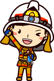 女性の消防士イラスト/ガッツポーズ