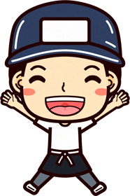 飛び上がって喜ぶ八百屋さんのイラスト