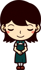 野菜ソムリエのイラスト/お辞儀をする