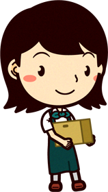 野菜ソムリエのイラスト/段ボールを運ぶ
