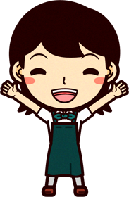 野菜ソムリエのイラスト/笑顔でバンザイ