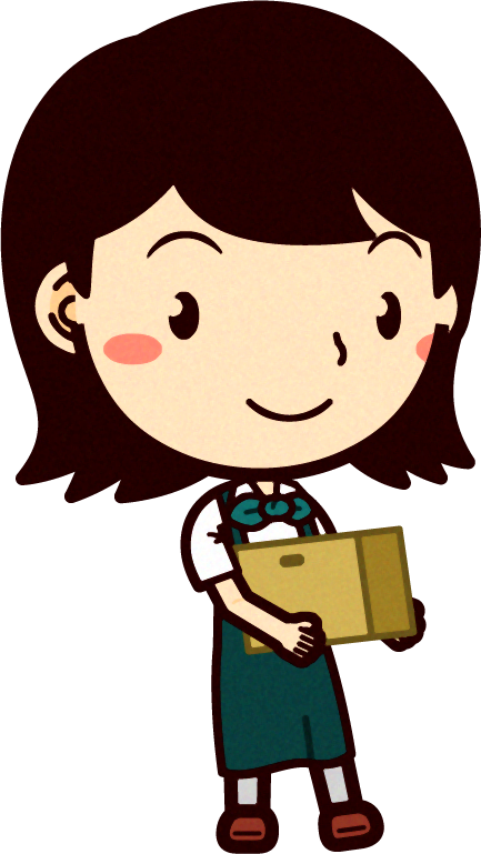 野菜ソムリエのイラスト/段ボールを運ぶ
