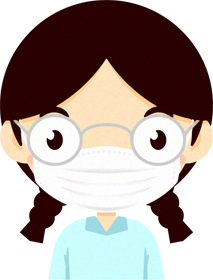 マスクをつけた子供イラスト/女の子3