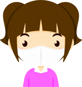 マスクをつけた子供イラスト/女の子4