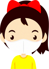 マスクをつけた子供イラスト/女の子5