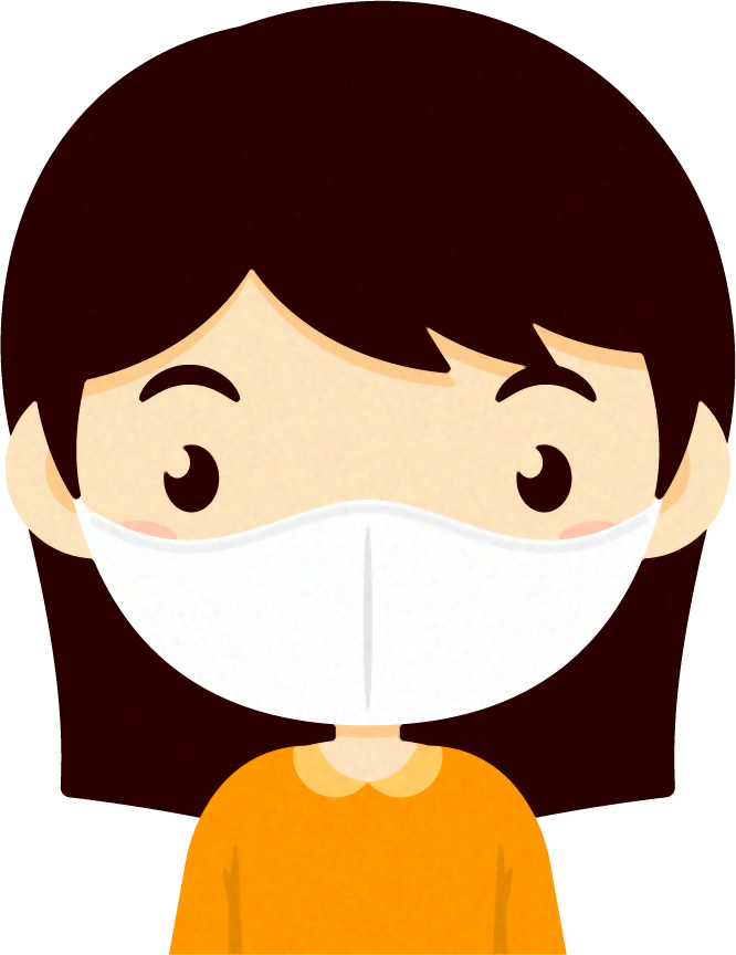 マスクをつけた子供イラスト/女の子