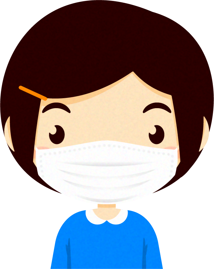 マスクをつけた子供イラスト/女の子2