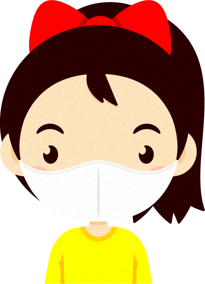 マスクをつけた子供イラスト/女の子