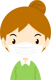 マスクをつけた人イラスト/女性