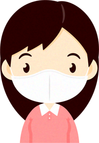 マスクをつけた人イラスト/女性2