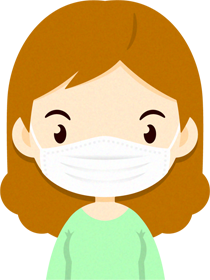 マスクをつけた人イラスト/女性3
