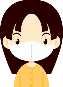 マスクをつけた人イラスト/女性4