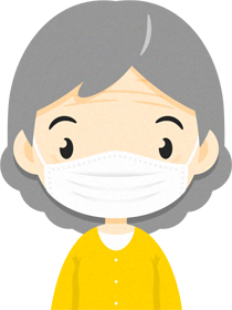 マスクをつけた人イラスト/女性5