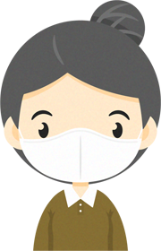 マスクをつけた人イラスト/女性6