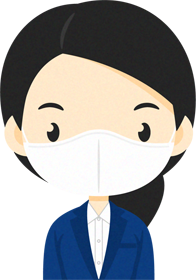 マスクをつけた人イラスト/女性8