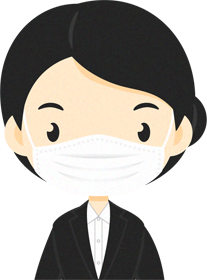 マスクをつけた人イラスト/女性9