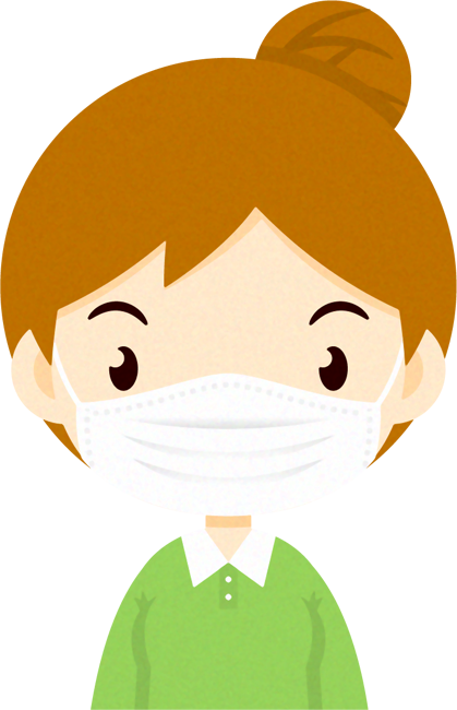 マスクをつけた人イラスト/女性