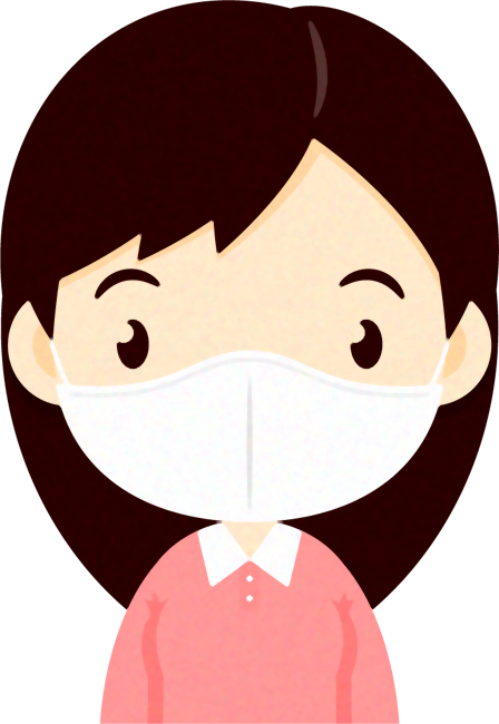 マスクをつけた人イラスト/女性2