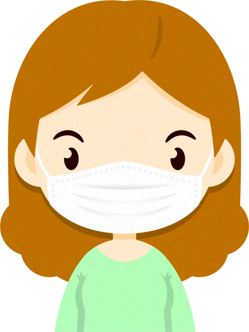 マスクをつけた人イラスト/女性3