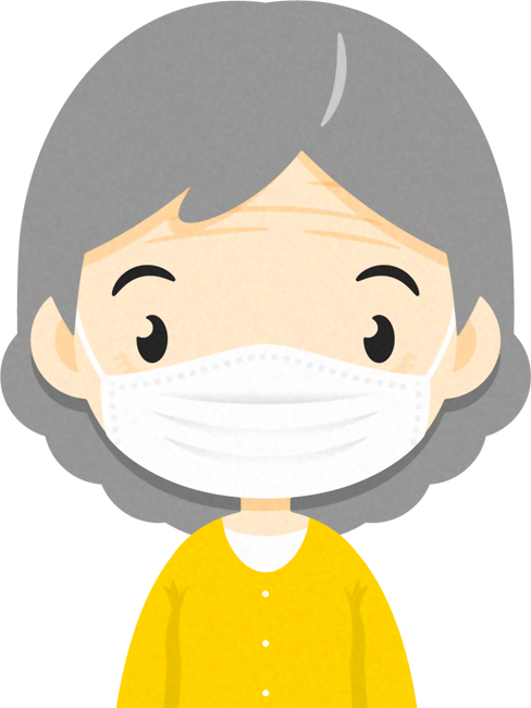 マスクをつけた人イラスト/女性5