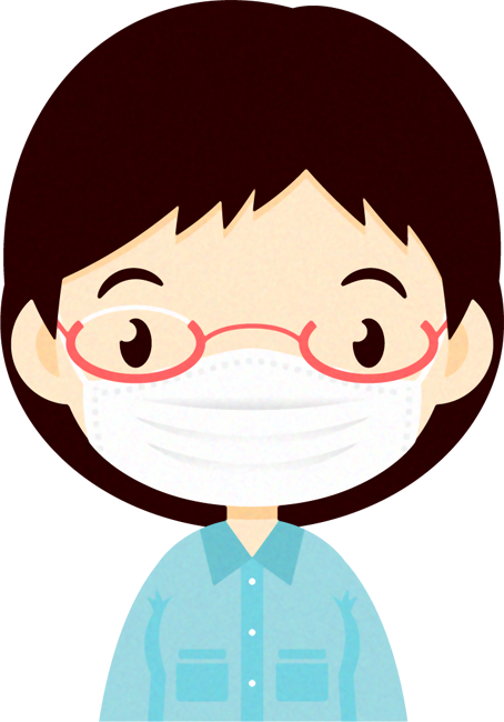 マスクをつけた人イラスト/女性7