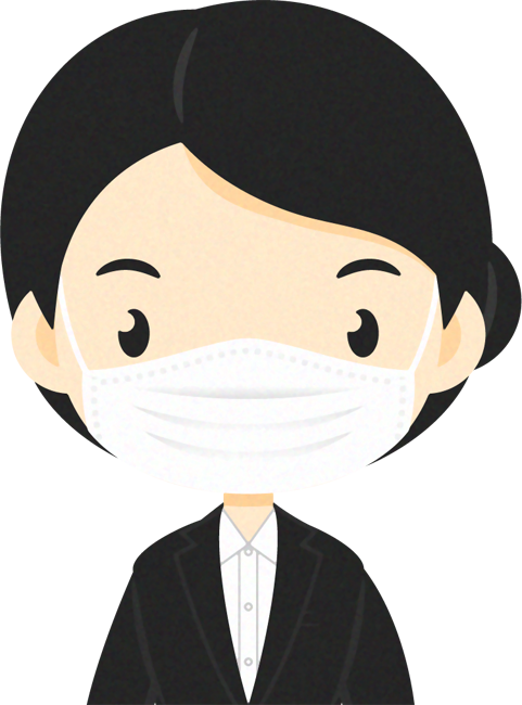 マスクをつけた人イラスト/女性9
