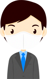 マスクをつけた人イラスト/男性