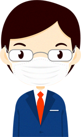マスクをつけた人イラスト/男性2