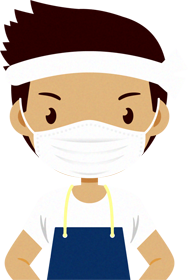 マスクをつけた人イラスト/男性3