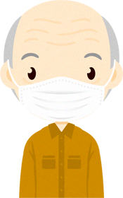 マスクをつけた人イラスト/男性10