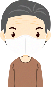 マスクをつけた人イラスト/男性11