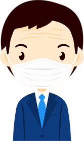 マスクをつけた人イラスト/男性12